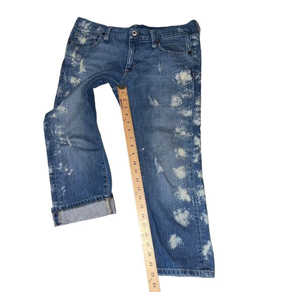Ralph Lauren Denim Cropped Jeans Women Size 6 Medium Blue Bleached Spots Stretch - Picture 6 of 9